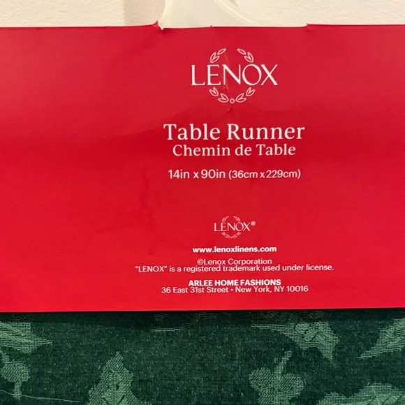 Lenox Green Holly Table Runner - Picture 3 of 5